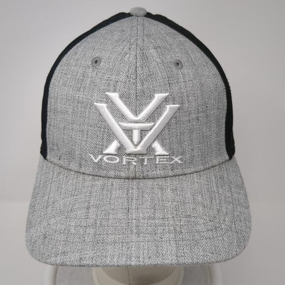 Vortex Snapback Hat Gray One Size Embroidered Logo Colorblock 6 Panel - Picture 2 of 8